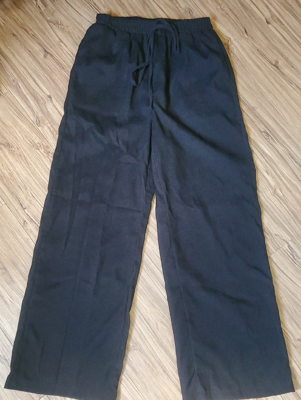 Wide Leg Corduroy Black Pants